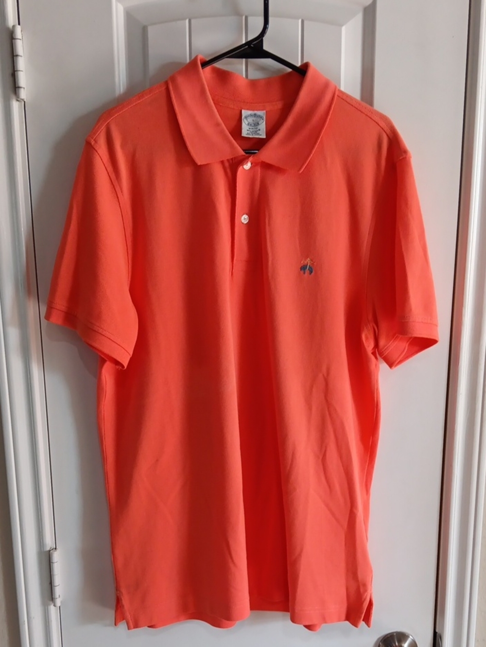 Brooks Brothers Coral Orange Supima Cotton Stretch Polo Size L
